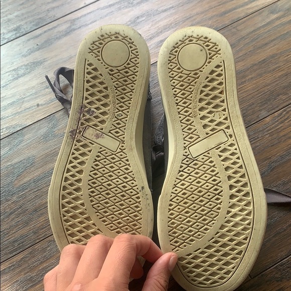 Gray Suede Sparkly High-Top Shoes w/ Ribbon 🎀 - Picture 4 of 4